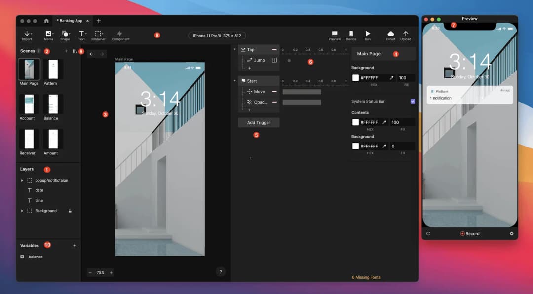 ProtoPie prototyping studio interface